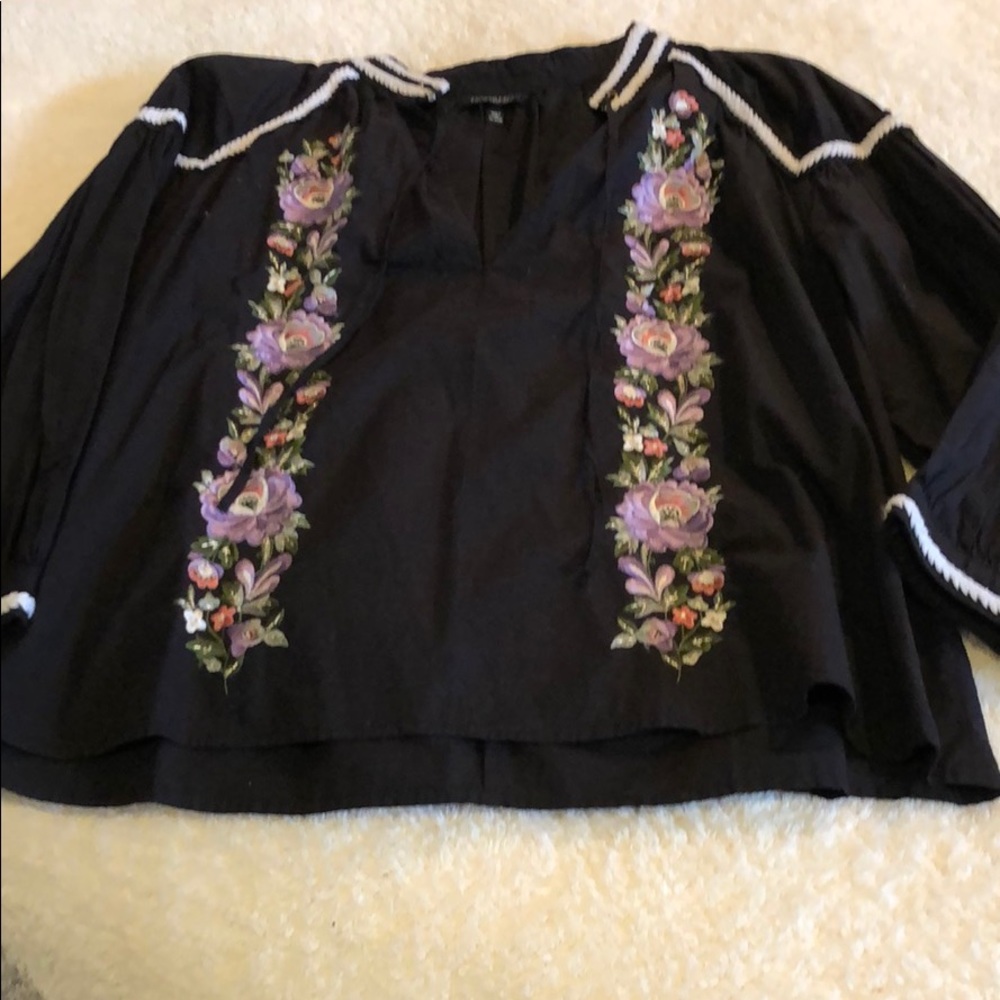 Top shop embroidered baby doll blouse
